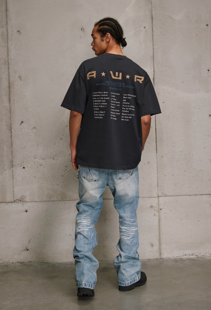 ANTIDOTE Radio Mottled Old Printed Tee