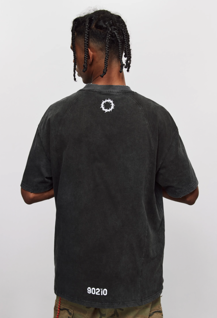 ANTIDOTE Washed Aged Patchwork Stitching Tee