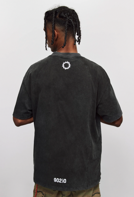 ANTIDOTE Washed Aged Patchwork Stitching Tee