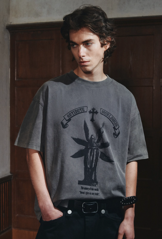 ANTIDOTE Dr. Beak Printed Vintage Washed Tee