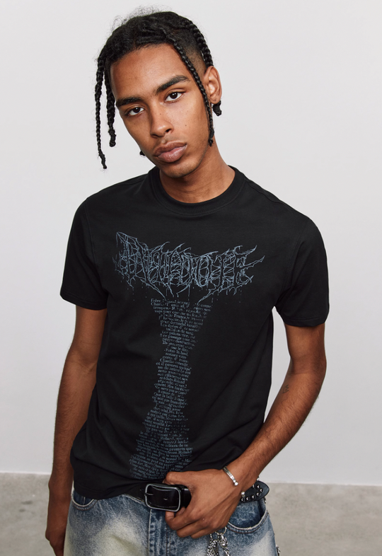 ANTIDOTE Venom Font Printed Slim Stretch Tee