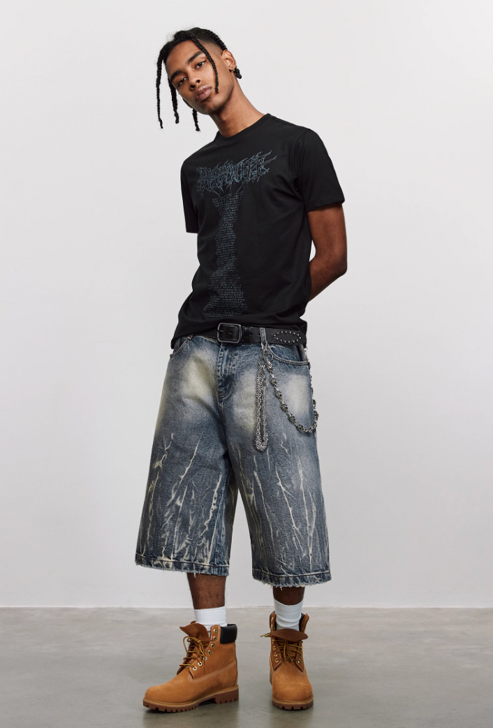 ANTIDOTE Venom Font Printed Slim Stretch Tee