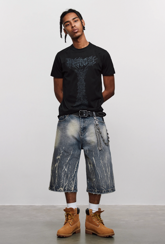 ANTIDOTE Venom Font Printed Slim Stretch Tee