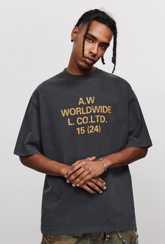 ANTIDOTE Washed Aged Font Clashing Letter Printed Tee