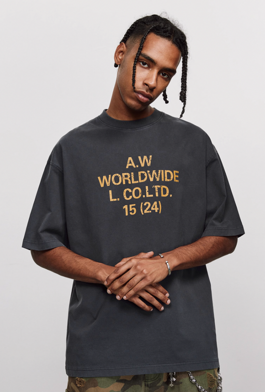 ANTIDOTE Washed Aged Font Clashing Letter Printed Tee