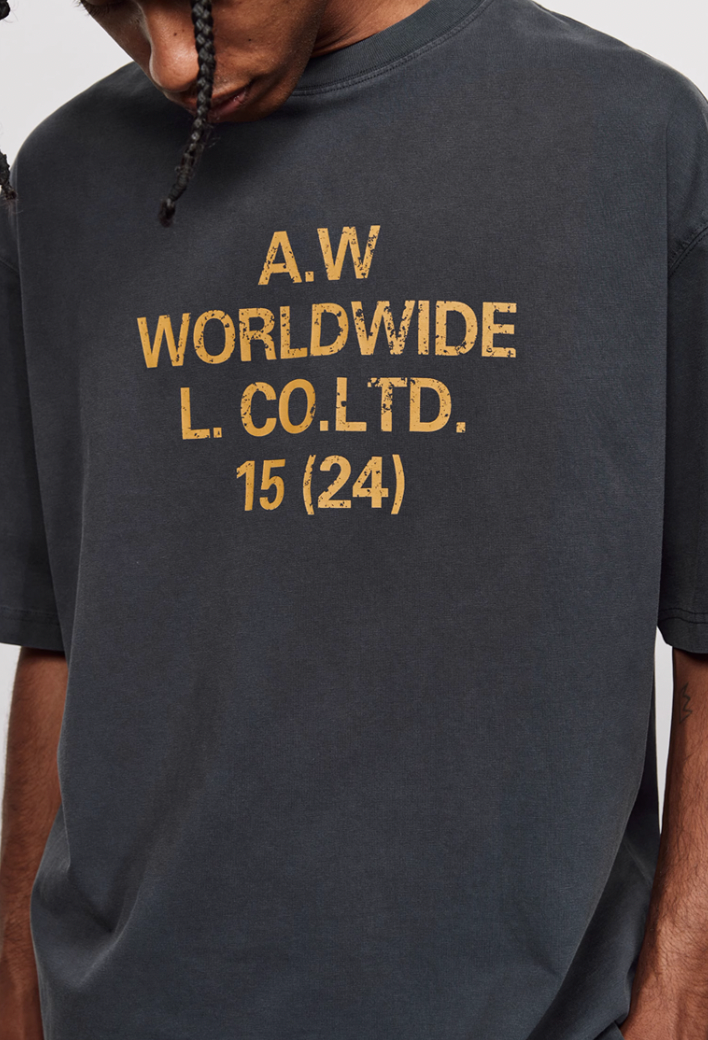 ANTIDOTE Washed Aged Font Clashing Letter Printed Tee