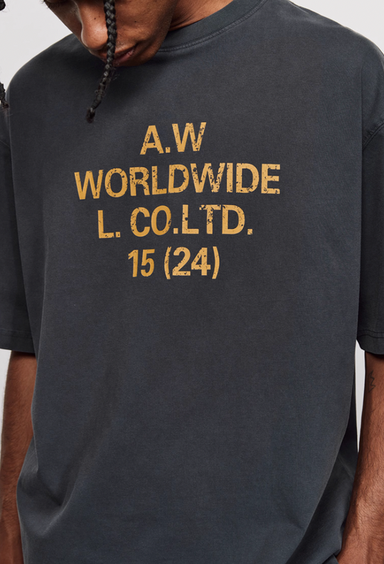 ANTIDOTE Washed Aged Font Clashing Letter Printed Tee