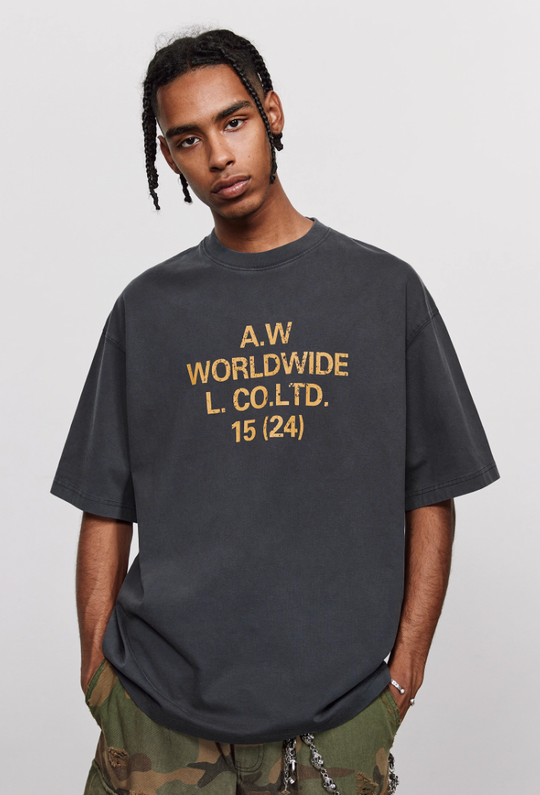 ANTIDOTE Washed Aged Font Clashing Letter Printed Tee