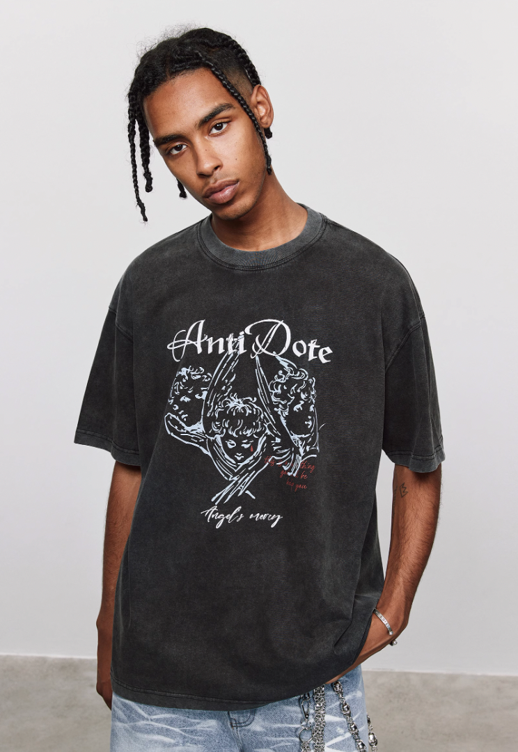 ANTIDOTE Angel Tears Printed Washed Vintage Tee