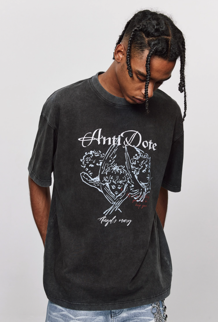 ANTIDOTE Angel Tears Printed Washed Vintage Tee