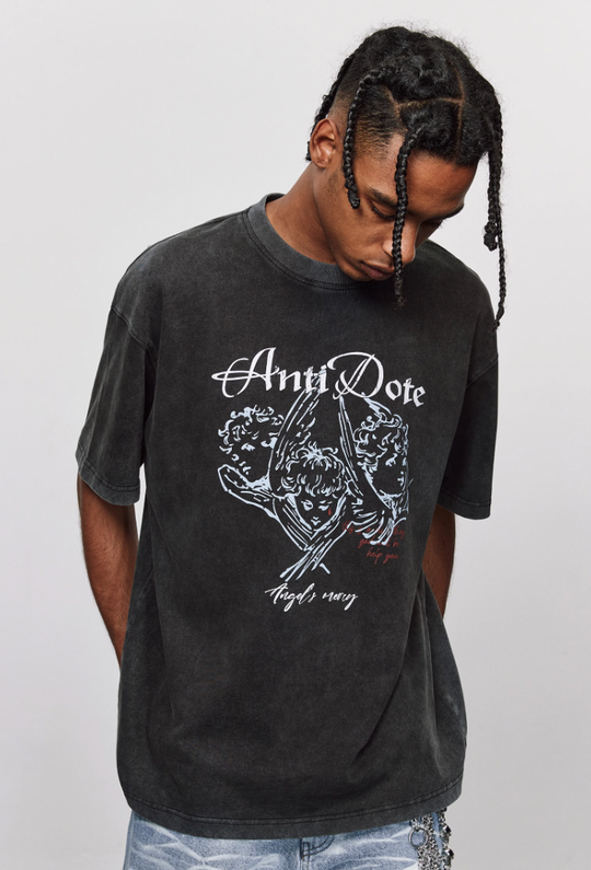 ANTIDOTE Angel Tears Printed Washed Vintage Tee