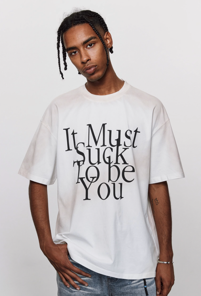 ANTIDOTE Slogan Partial Airbrush Letters Printed Tee