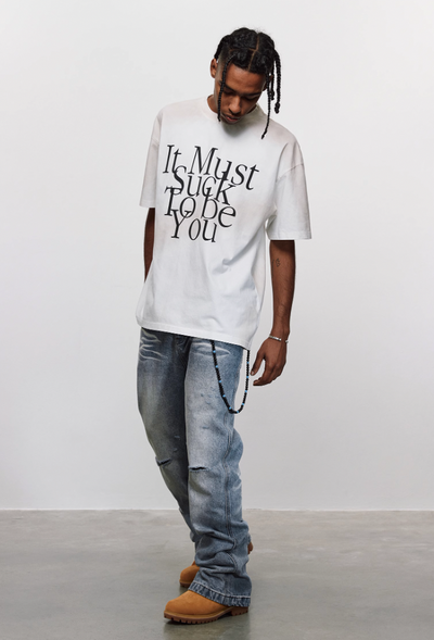 ANTIDOTE Slogan Partial Airbrush Letters Printed Tee