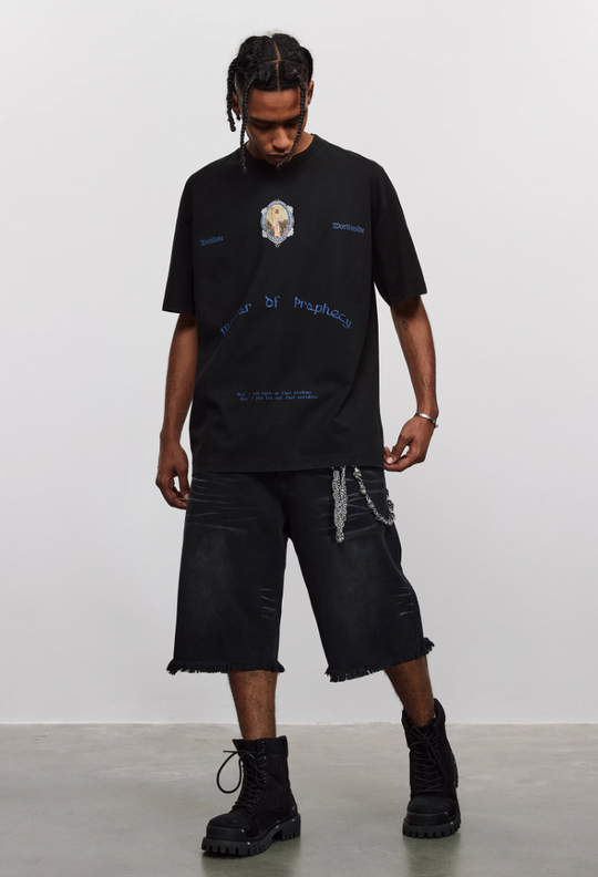 ANTIDOTE Washed Cat Whiskers Cut Off Shorts Denim Jeans