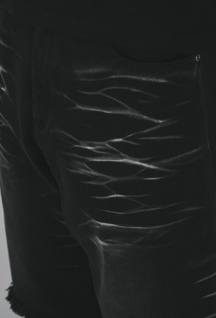 ANTIDOTE Washed Cat Whiskers Cut Off Shorts Denim Jeans