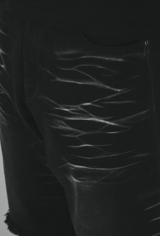 ANTIDOTE Washed Cat Whiskers Cut Off Shorts Denim Jeans