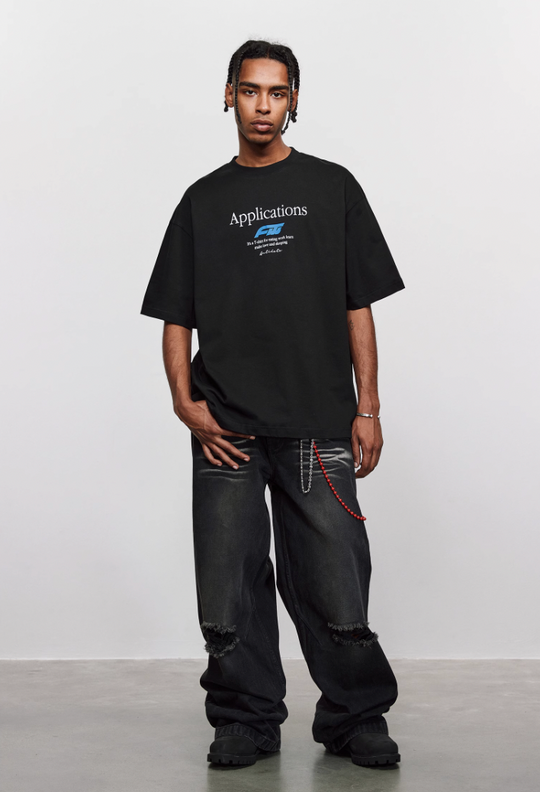 ANTIDOTE Washed Slash Ripped Denim Jeans