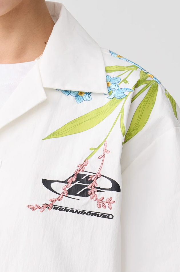 Harsh and Cruel Floral Embroidery Knots Cuban Shirt