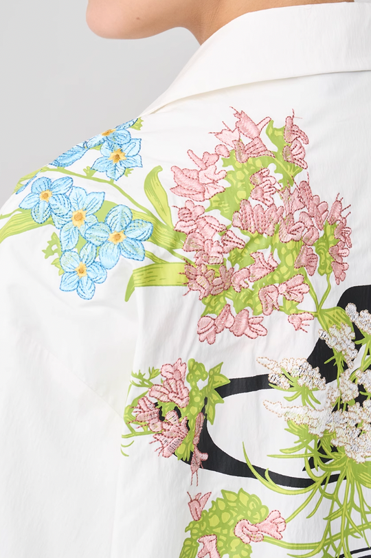 Harsh and Cruel Floral Embroidery Knots Cuban Shirt