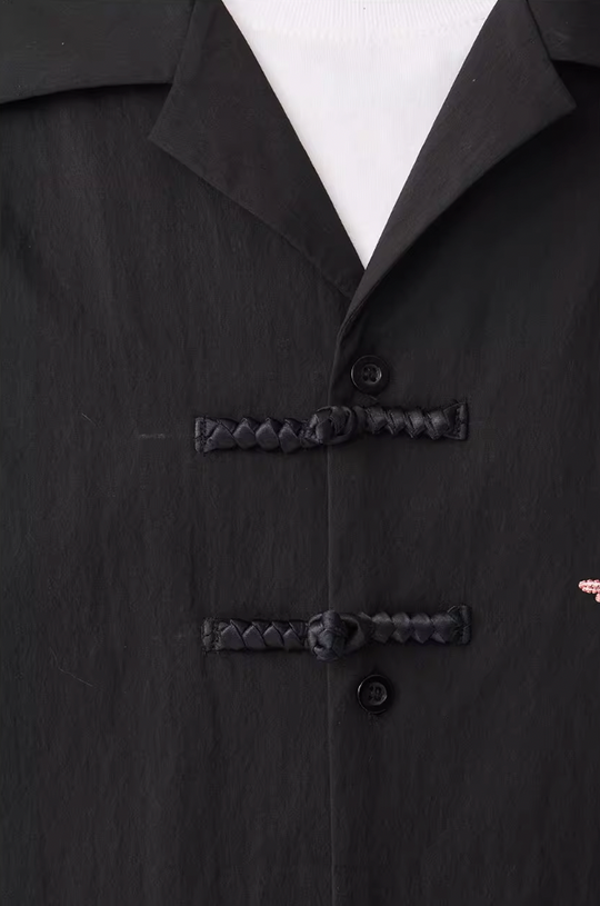 Harsh and Cruel Floral Embroidery Knots Cuban Shirt