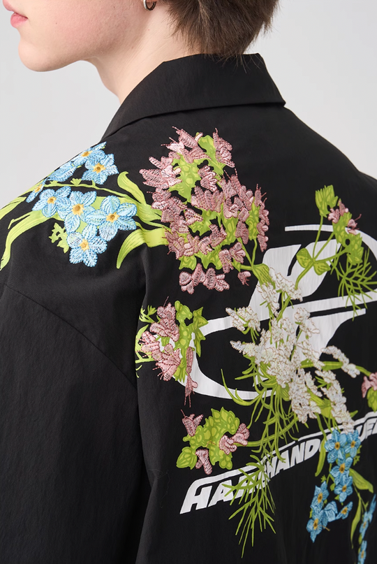 Harsh and Cruel Floral Embroidery Knots Cuban Shirt