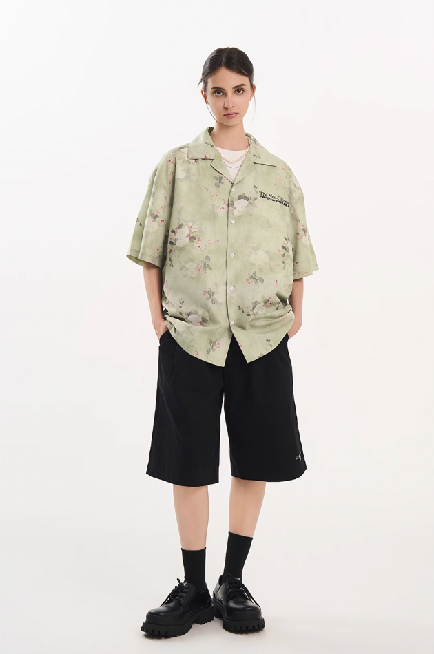 Harsh and Cruel Full Print Floral Draped Cuban Shirt
