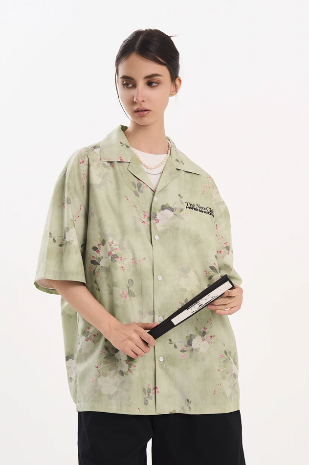 Harsh and Cruel Full Print Floral Draped Cuban Shirt