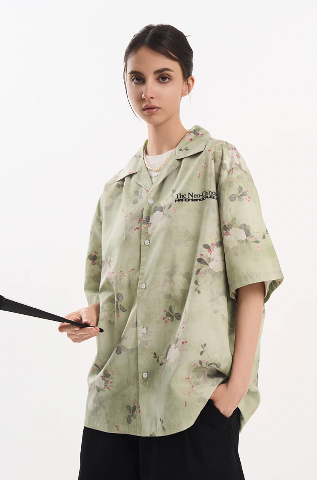 Harsh and Cruel Full Print Floral Draped Cuban Shirt