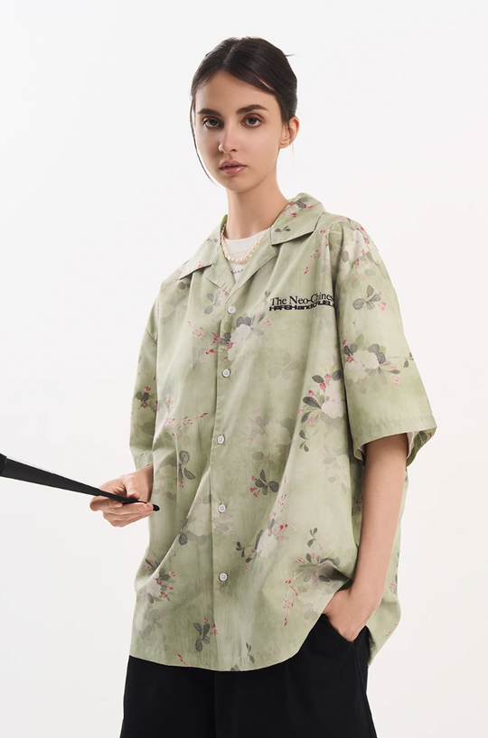 Harsh and Cruel Full Print Floral Draped Cuban Shirt