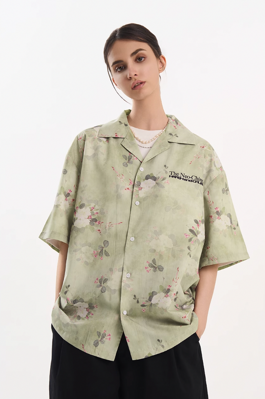 Harsh and Cruel Full Print Floral Draped Cuban Shirt