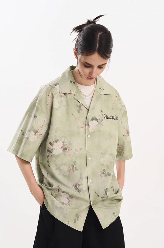 Harsh and Cruel Full Print Floral Draped Cuban Shirt