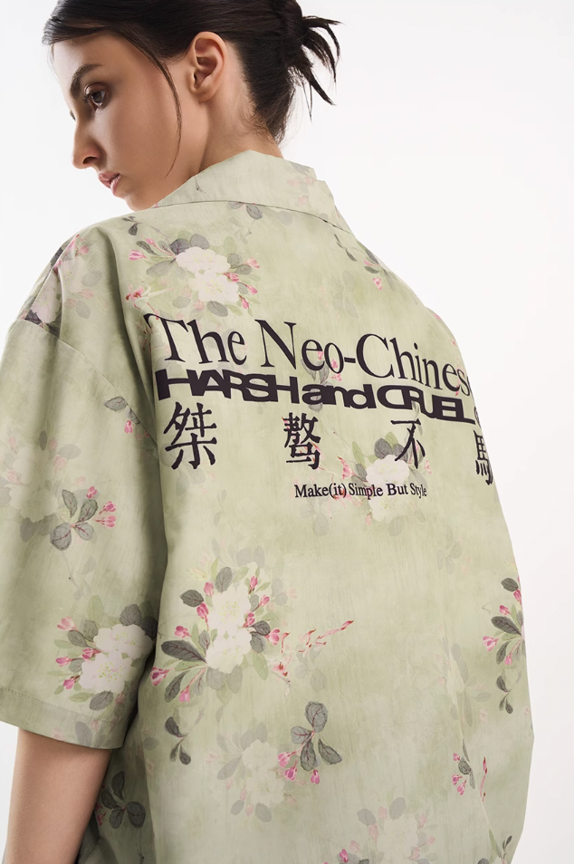 Harsh and Cruel Full Print Floral Draped Cuban Shirt