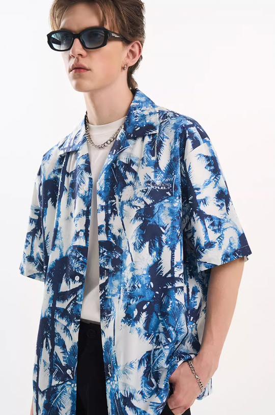 Harsh and Cruel Palm Shadow Cuban Shirt