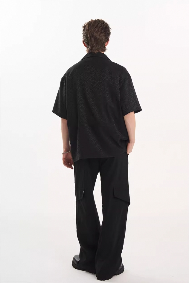 Harsh and Cruel Scout Flower Embroidery Textured Fabric Shirt