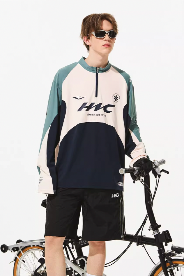Harsh and Cruel Cycling Colorblock Zipper Tee
