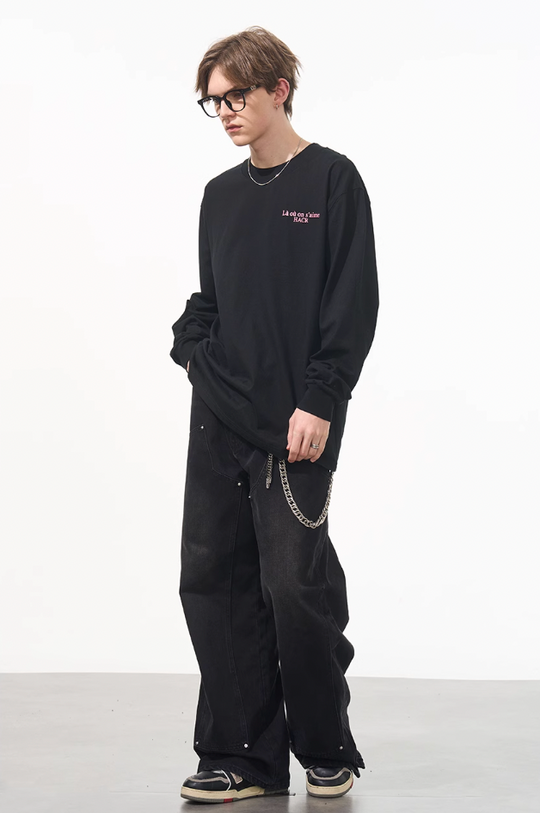 Harsh and Cruel Phantom Pink Color Clash Long Sleeve Tee