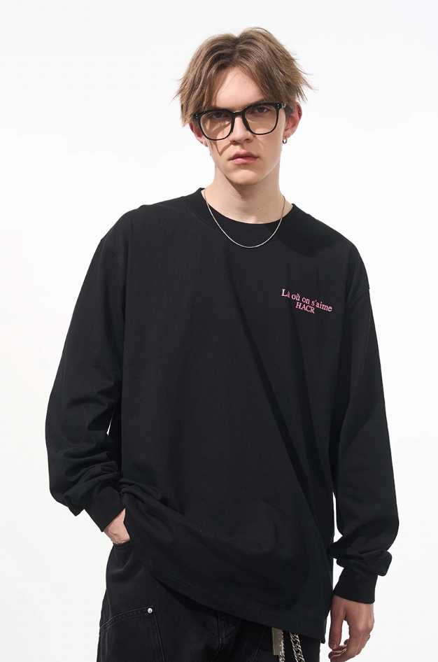 Harsh and Cruel Phantom Pink Color Clash Long Sleeve Tee