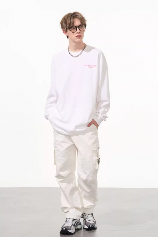 Harsh and Cruel Phantom Pink Color Clash Long Sleeve Tee