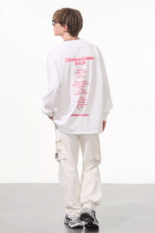 Harsh and Cruel Phantom Pink Color Clash Long Sleeve Tee