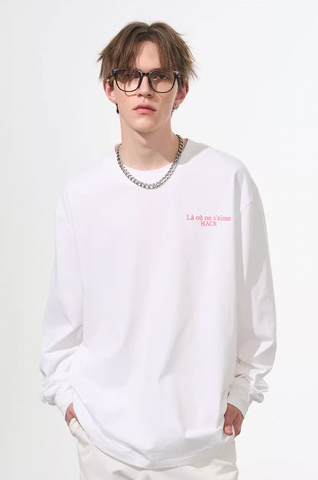 Harsh and Cruel Phantom Pink Color Clash Long Sleeve Tee