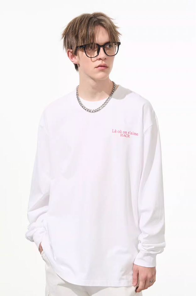 Harsh and Cruel Phantom Pink Color Clash Long Sleeve Tee