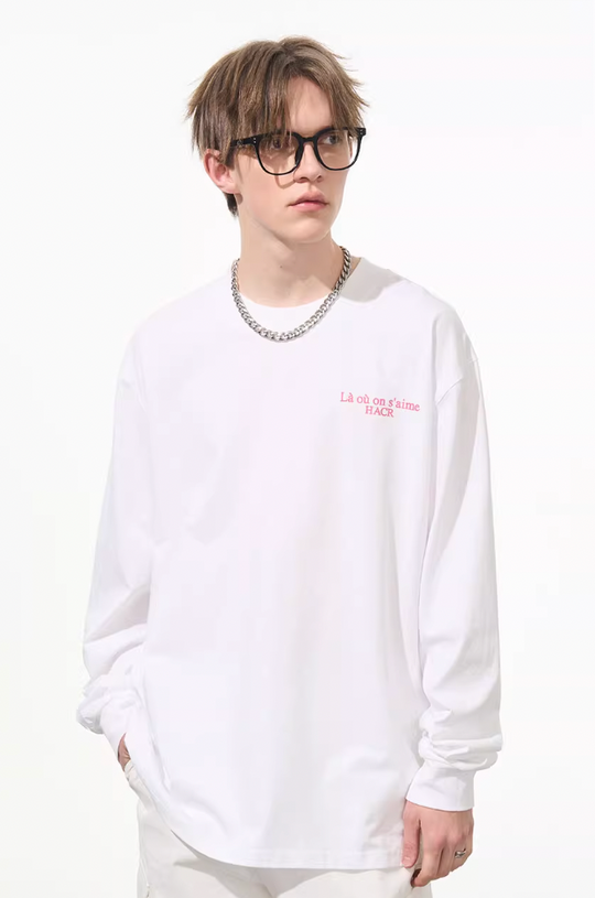 Harsh and Cruel Phantom Pink Color Clash Long Sleeve Tee