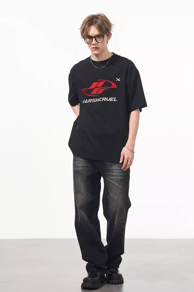 Harsh and Cruel Dynamic Embroidered Logo Tee