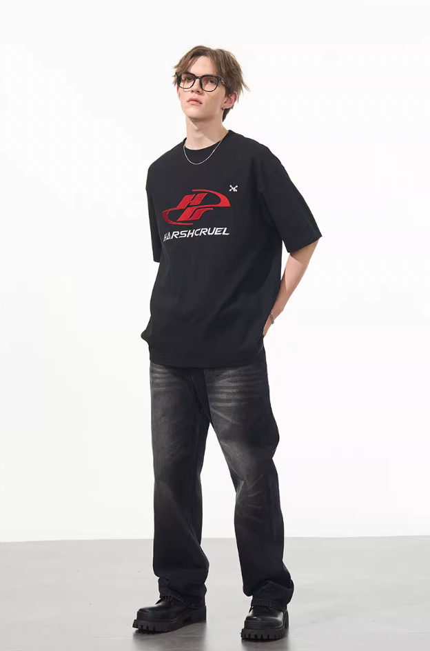 Harsh and Cruel Dynamic Embroidered Logo Tee