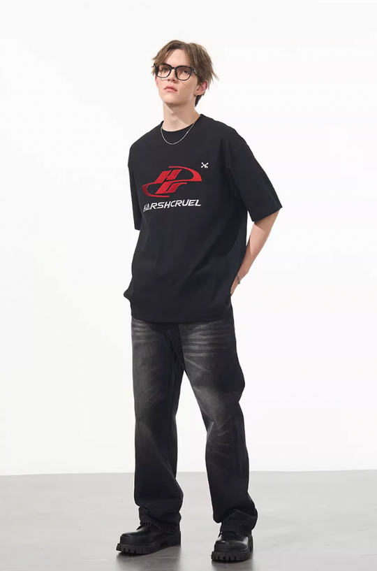 Harsh and Cruel Dynamic Embroidered Logo Tee