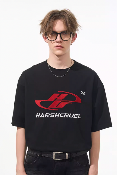 Harsh and Cruel Dynamic Embroidered Logo Tee