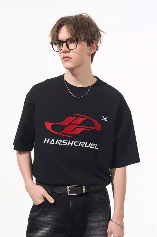 Harsh and Cruel Dynamic Embroidered Logo Tee