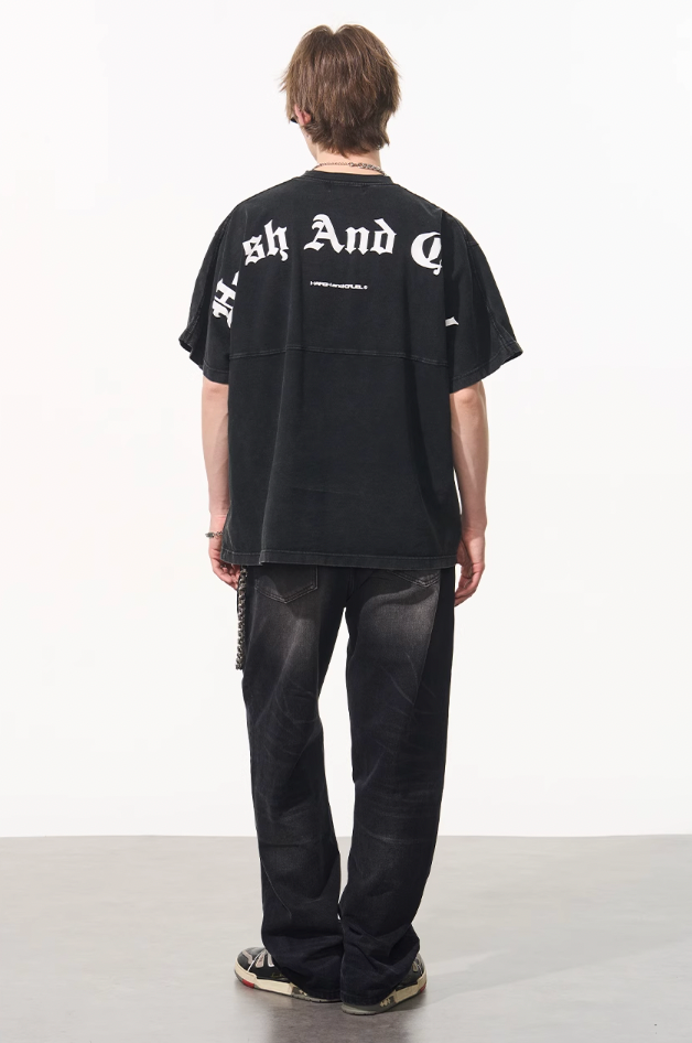 Harsh and Cruel Gothic Logo Washed Tee