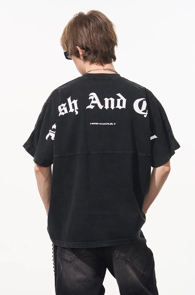 Harsh and Cruel Gothic Logo Washed Tee