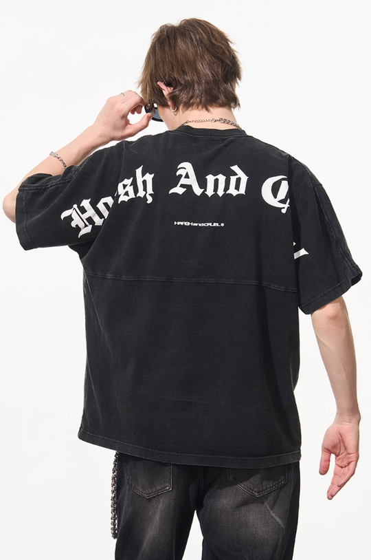 Harsh and Cruel Gothic Logo Washed Tee